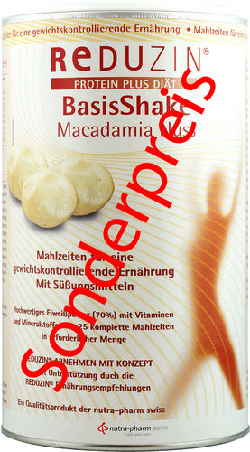 REDUZIN - Macadamia-Nuss - Diät Shake - Sonderpreis mit MHD Ende 08/2022